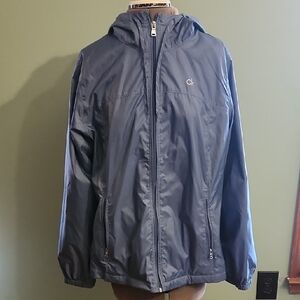 Calvin Klein Blue Hooded Windbreaker Jacket